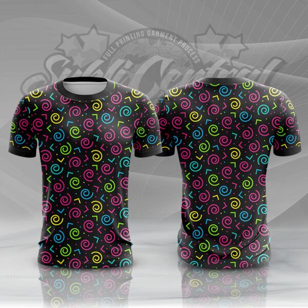Swirls Design Full Print Roundneck Shirt Thumbnail