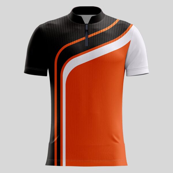 Orange Esport Pattern Full Print Chinese Collar Shirt Thumbnail