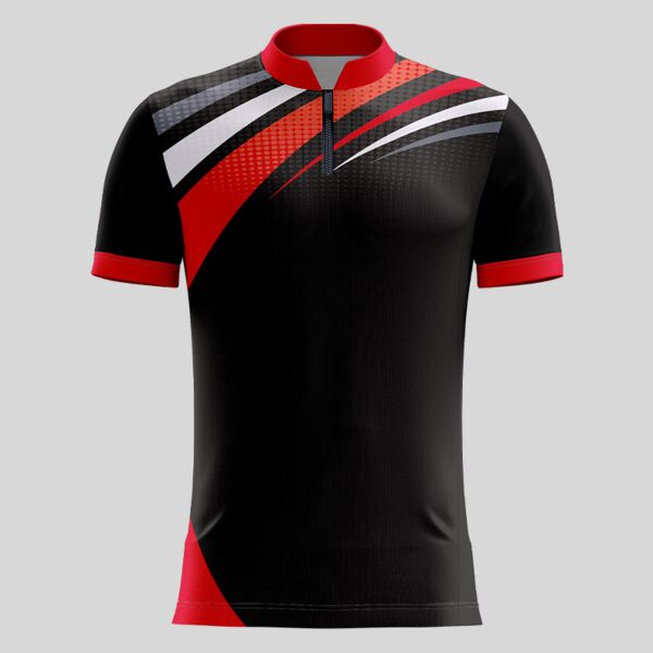 Red Esport Pattern Full Print Chinese Collar Shirt Thumbnail