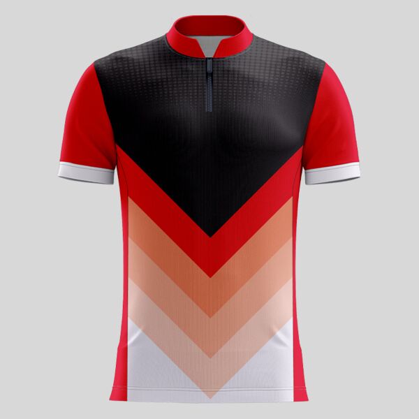 Red Arrow Pattern Full Print Chinese Collar Shirt Thumbnail