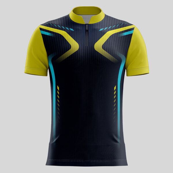 Yellow Esport Pattern Full Print Chinese Collar Shirt Thumbnail