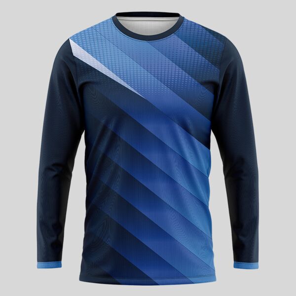 Blue Esport Pattern Full Print Long Sleeve Shirt Thumbnail