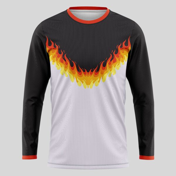 Orange Fire Design Full Print Long Sleeve Shirt Thumbnail