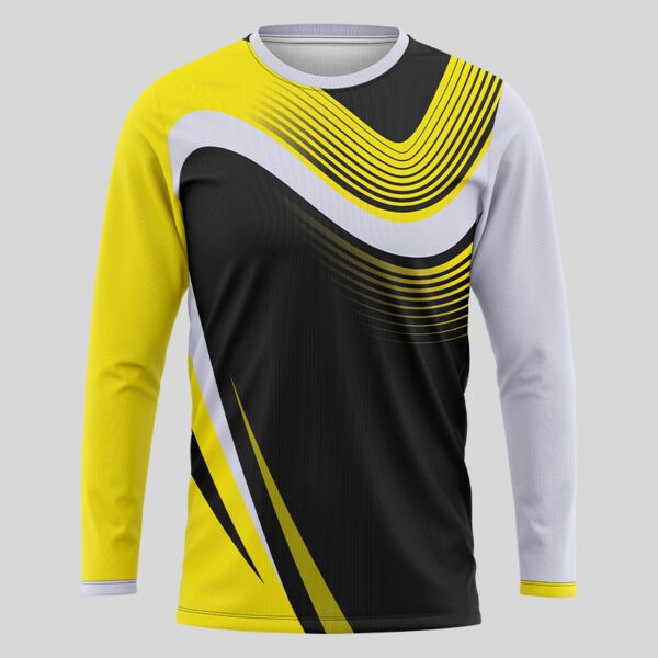 Yellow Linear Pattern Full Print Long Sleeve Shirt Thumbnail