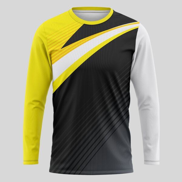 Yellow Linear Pattern Full Print Long Sleeve Shirt Thumbnail