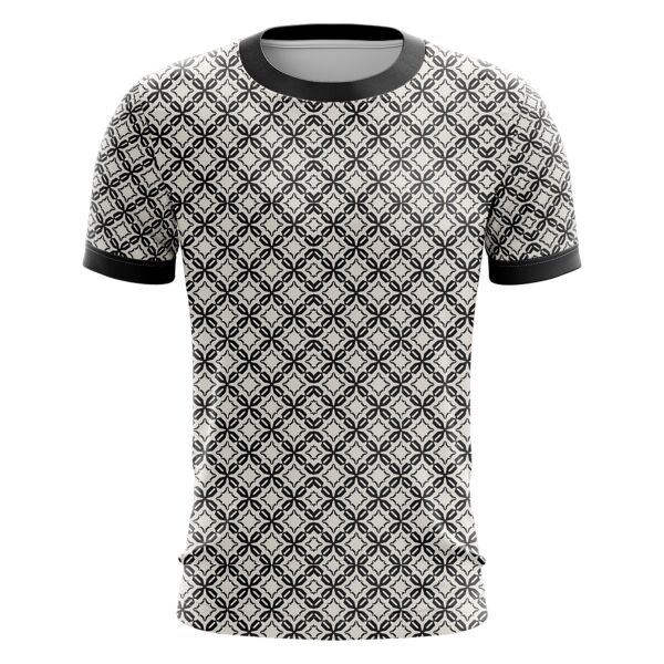 Diamond Pattern Design Full Print Roundneck Shirt Thumbnail