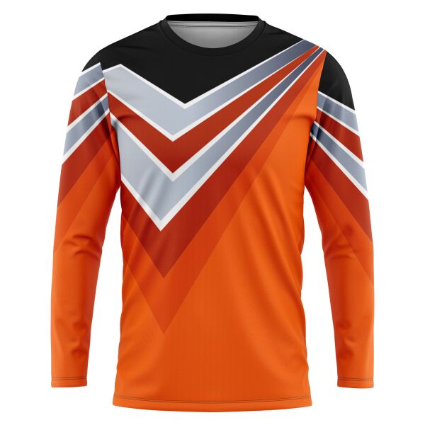 Orange Motocross Full Print Long Sleeve Shirt Thumbnail