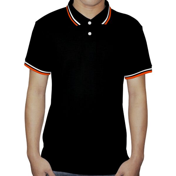 2 Tone Polo Shirt - Black Body (Mens) Thumbnail